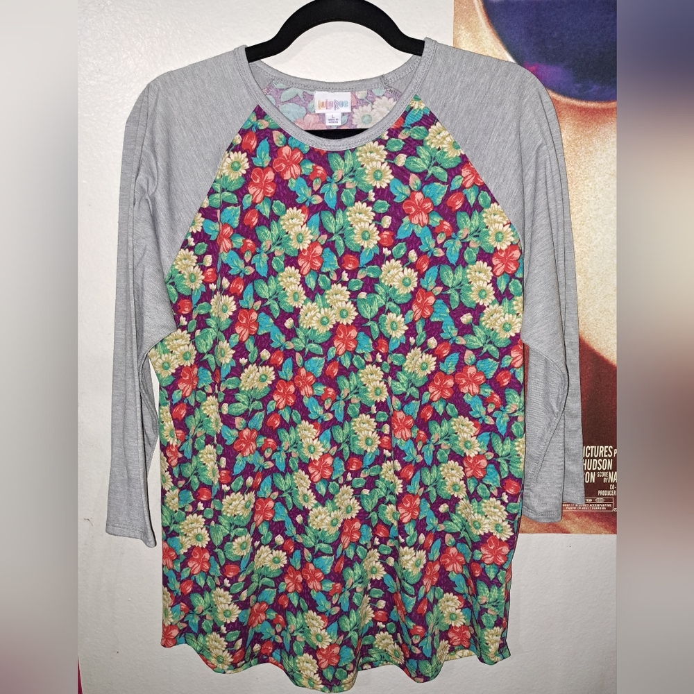 LuLaRoe L Floral Long Sleeve Randy Top